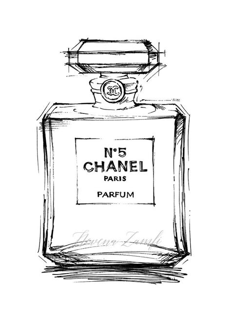 drawing of chanel perfume|Chanel no 5 sketch.